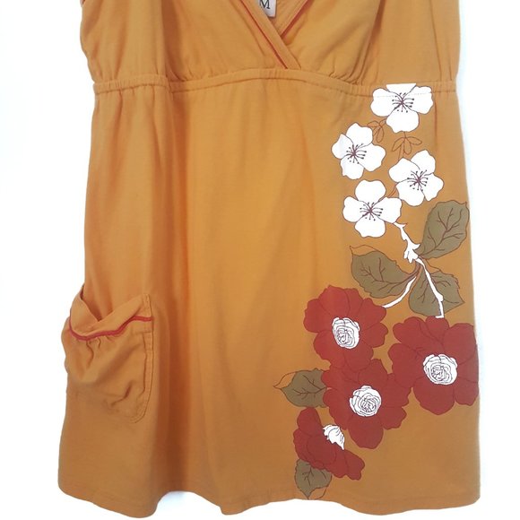 MKM Designs V-Neck Yellow Floral Print Tank, M - Picture 3 of 6